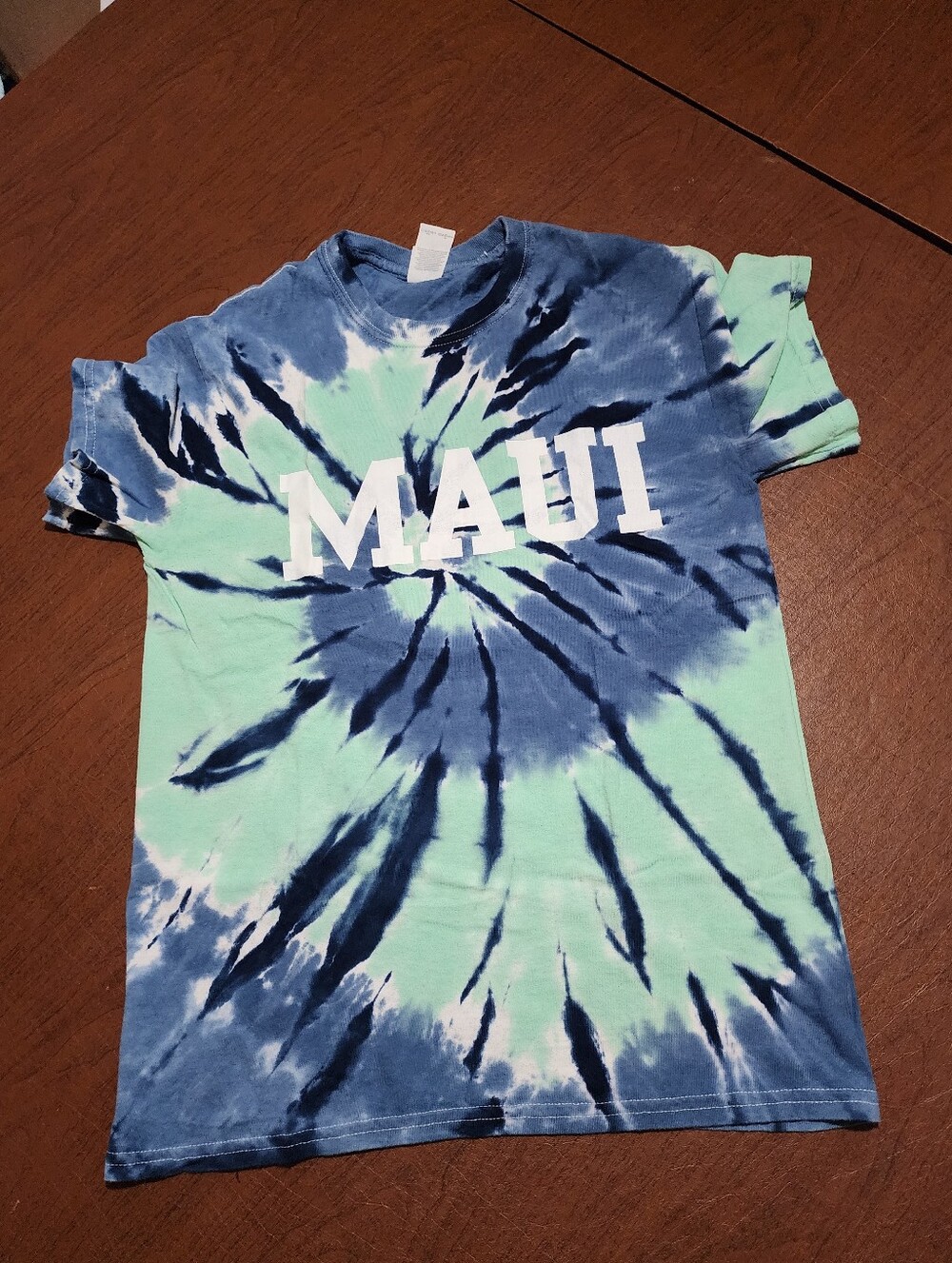 Gildan Blue & Mint Tie-Dye MAUI Short Sleeve Tee